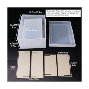 Caja de pañuelos de silicona molde de resina con tapa_6