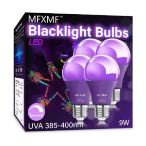 MFXMF Paquete de 4 bombillas LED negras A19 10 W_1