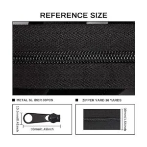 Benecreat Cremalleras de nailon con cierre de 10 yardas_2