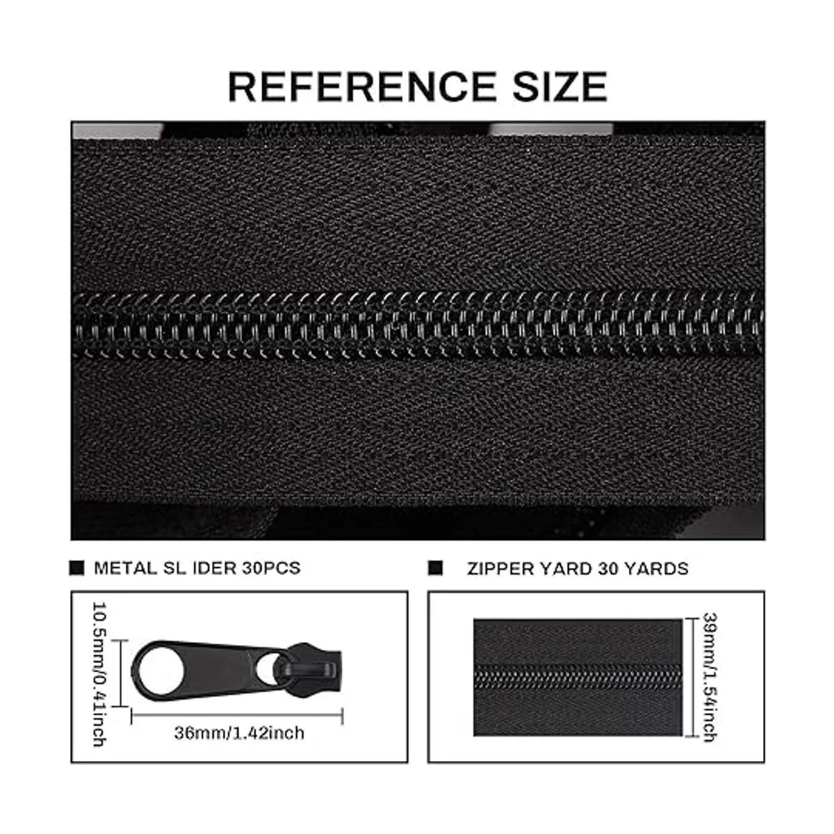 Benecreat Cremalleras de nailon con cierre de 10 yardas_2