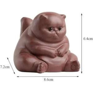SCE Figuras de gato enojado para mascotas té de arcilla_6