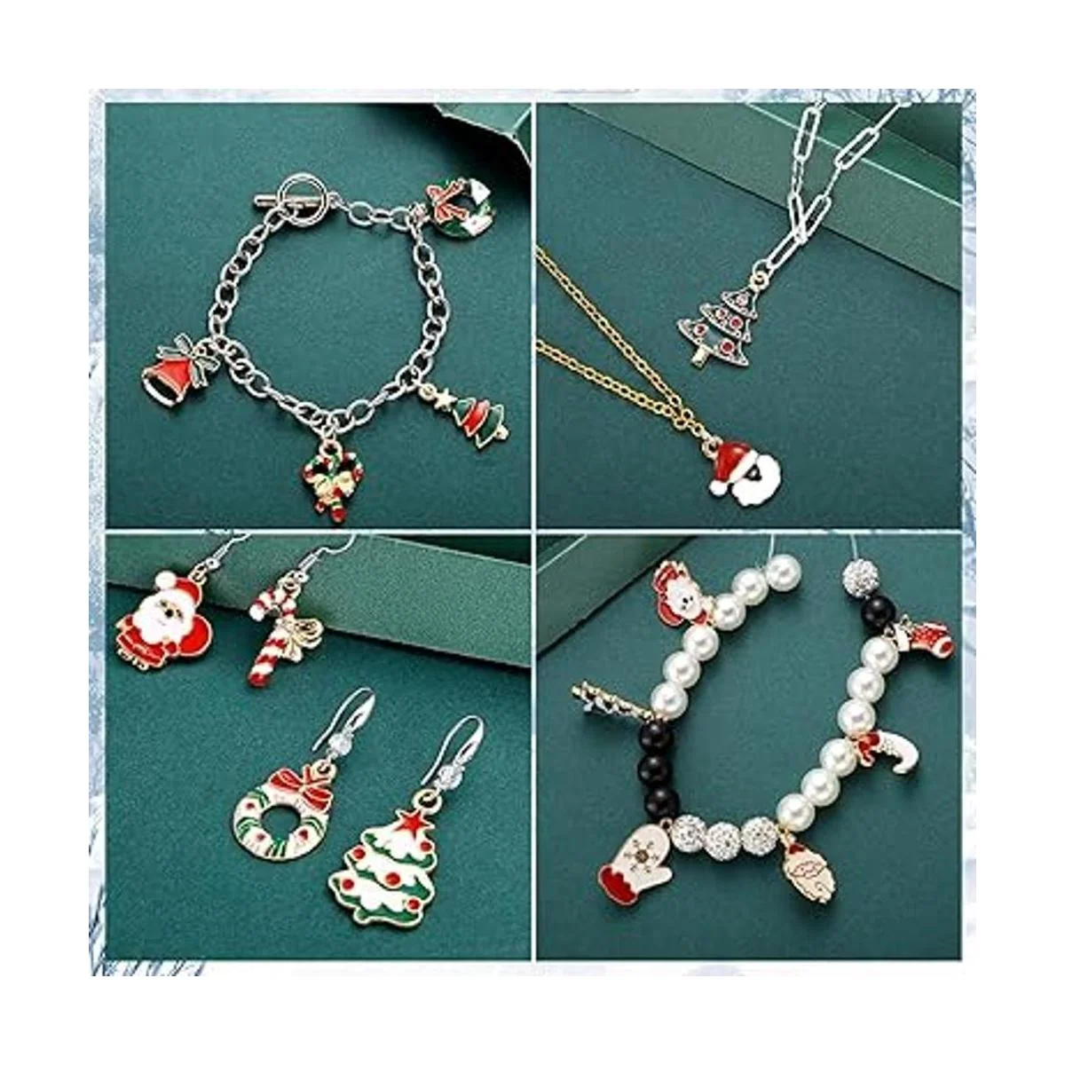 Jadive 100 piezas de dijes de Navidad colgantes de Papá_3