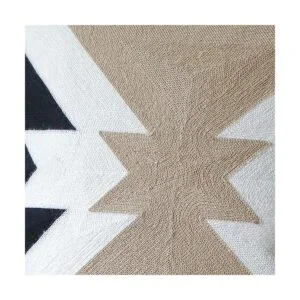 Funda de almohada con bordado azteca de café negro y_5
