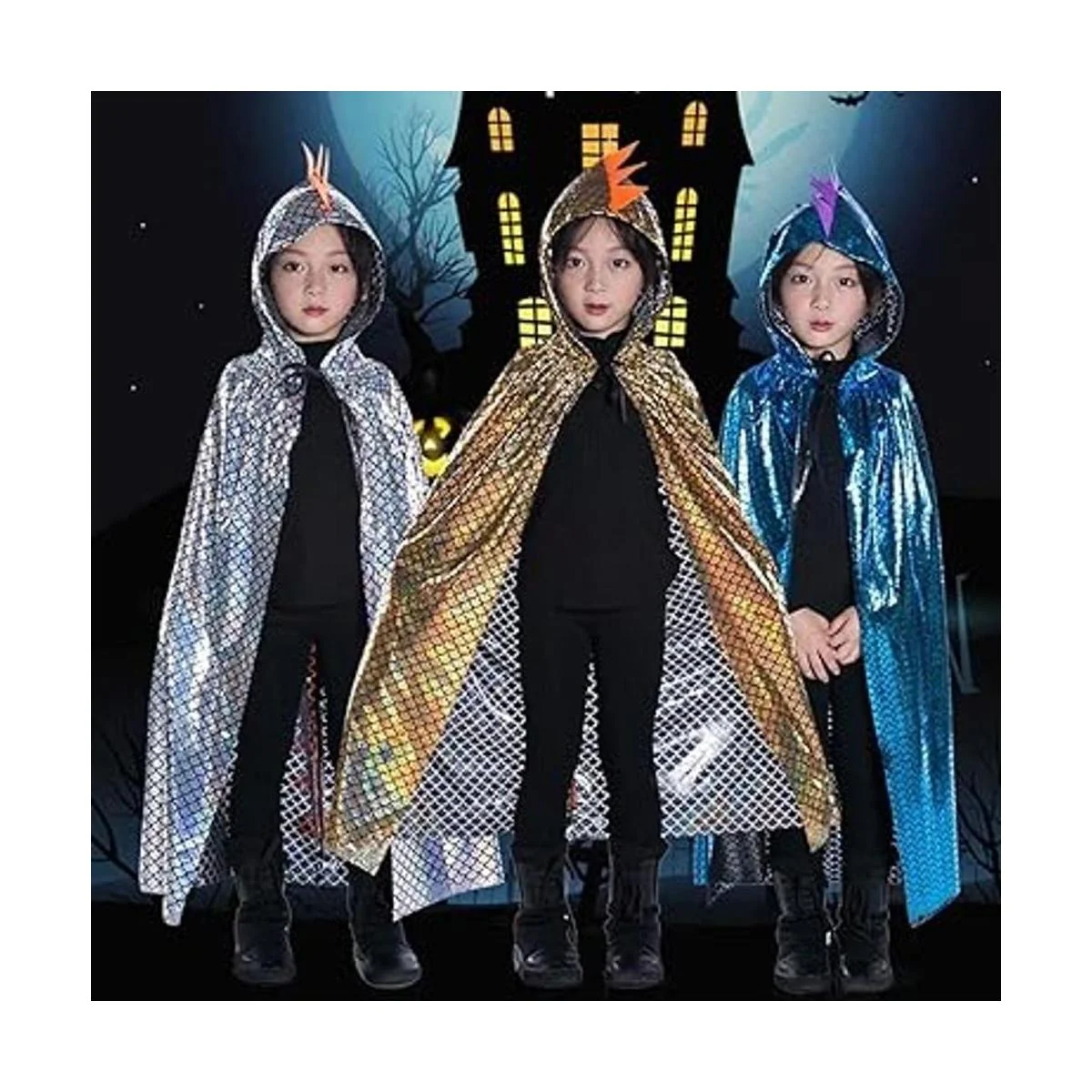 Capa de dinosaurio capa de dragón con capucha disfraz de_6