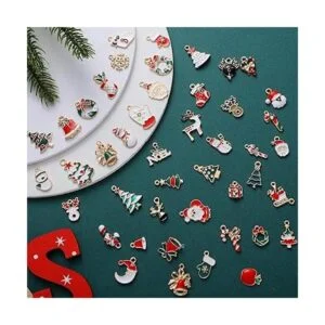 Jadive 100 piezas de dijes de Navidad colgantes de Papá_4