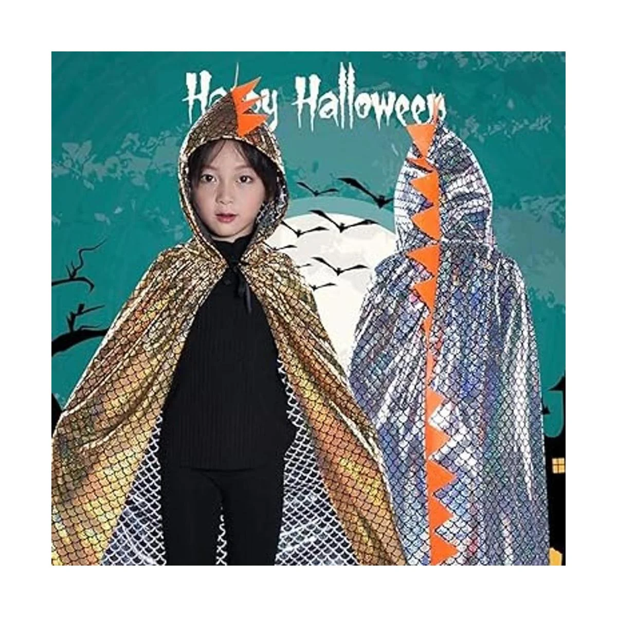 Capa de dinosaurio capa de dragón con capucha disfraz de_4