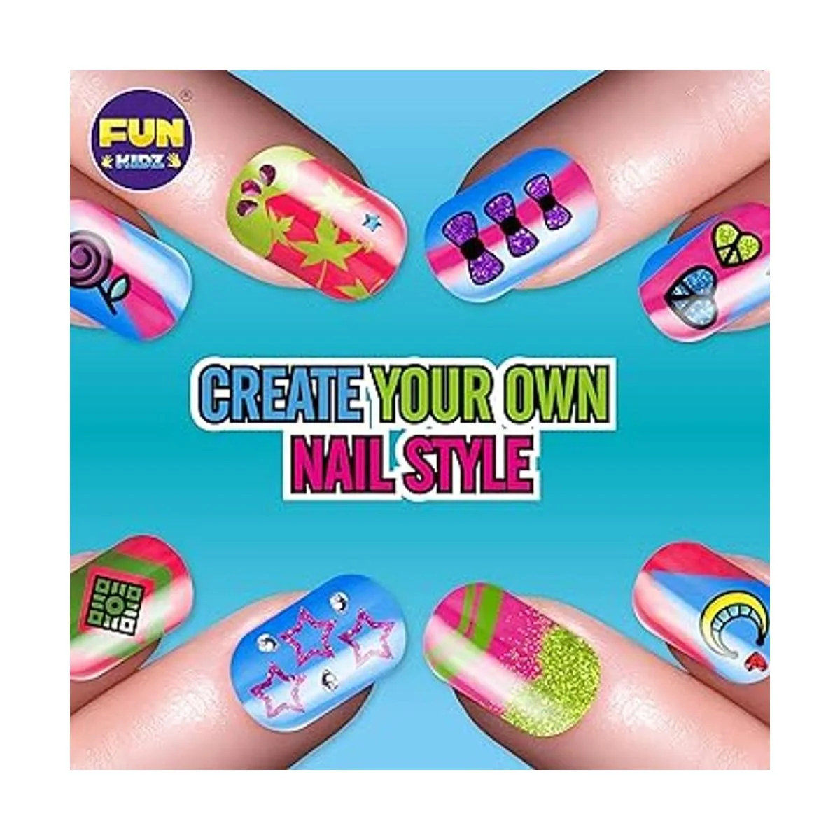 FunKidz Kit de uñas para niñas de 7 a 12 años juego de_4