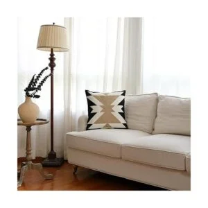 Funda de almohada con bordado azteca de café negro y_2