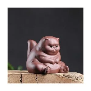 SCE Figuras de gato enojado para mascotas té de arcilla_2
