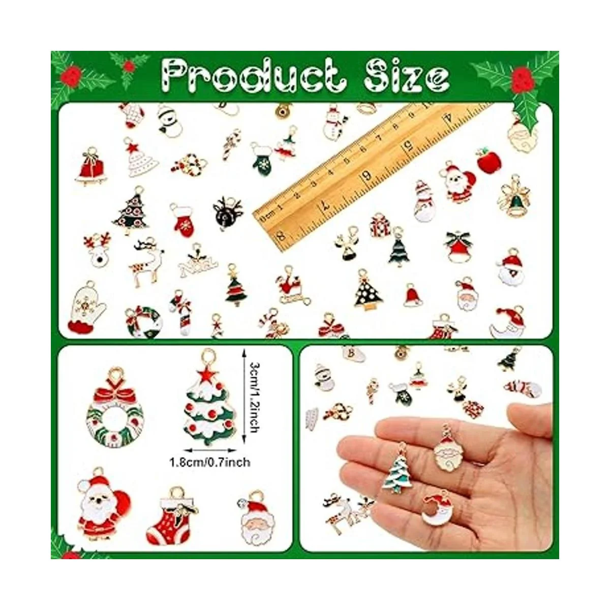 Jadive 100 piezas de dijes de Navidad colgantes de Papá_2