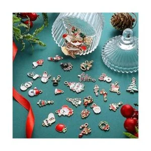 Jadive 100 piezas de dijes de Navidad colgantes de Papá_5