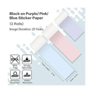 Phomemo Papel adhesivo térmico colorido para impresora de_3