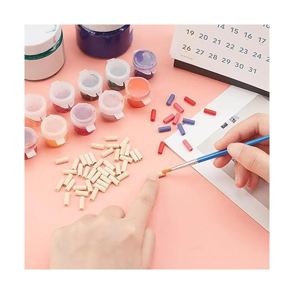 AHANDMAKER 1000 cuentas de madera de tubo cuentas de tubo_3