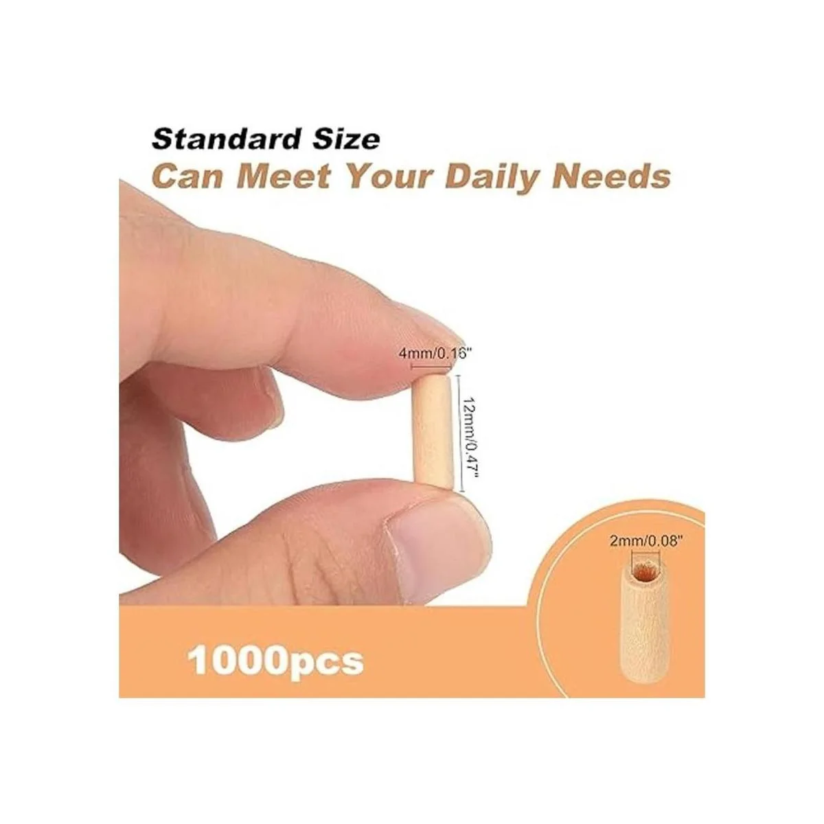 AHANDMAKER 1000 cuentas de madera de tubo cuentas de tubo_2