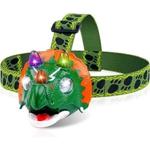 Triceratops Linterna frontal LED de dinosaurio para_1