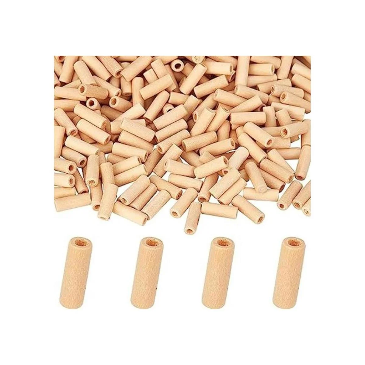 AHANDMAKER 1000 cuentas de madera de tubo cuentas de tubo_1
