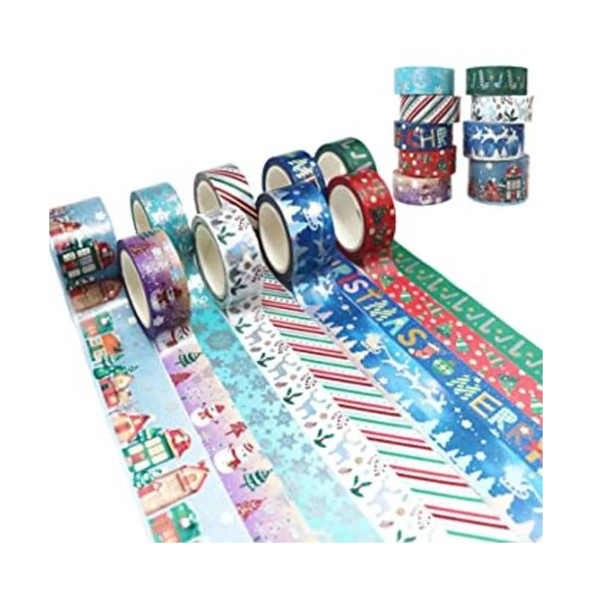 Juego de cintas Washi de Navidad de ALOHA SUN Jolly 9_1