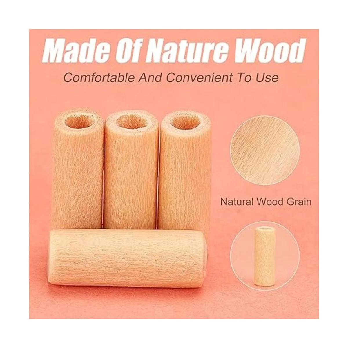 AHANDMAKER 1000 cuentas de madera de tubo cuentas de tubo_4