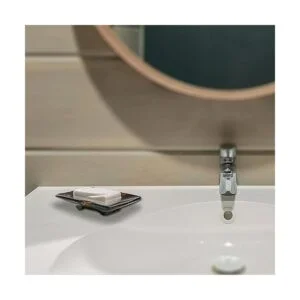 TheWolfard Soporte de jabón de mármol negro y dorado hecho_5