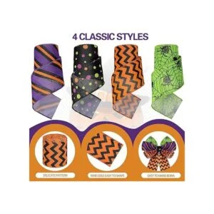 4 rollos de 20 yardas de cinta de borde con alambre de_3