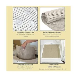 Tapete de regadera antideslizante de lujo resistente al_6