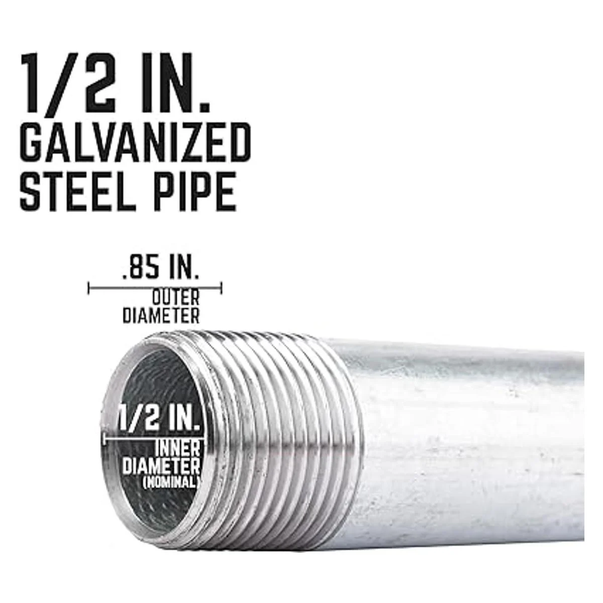 PIPE DCOR 12 pulg. x Cerrar Pezón de acero galvanizado_3
