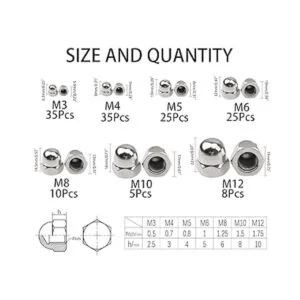 Rrina Juego surtido de tuercas hexagonales de acero_2