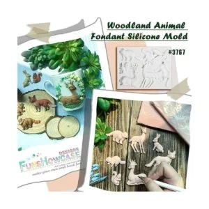 Molde de silicona para fondant de animales del bosque_6
