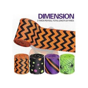 4 rollos de 20 yardas de cinta de borde con alambre de_2