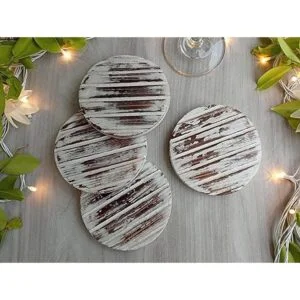 Mie Creations Posavasos rústicos de granja para bebidas_4
