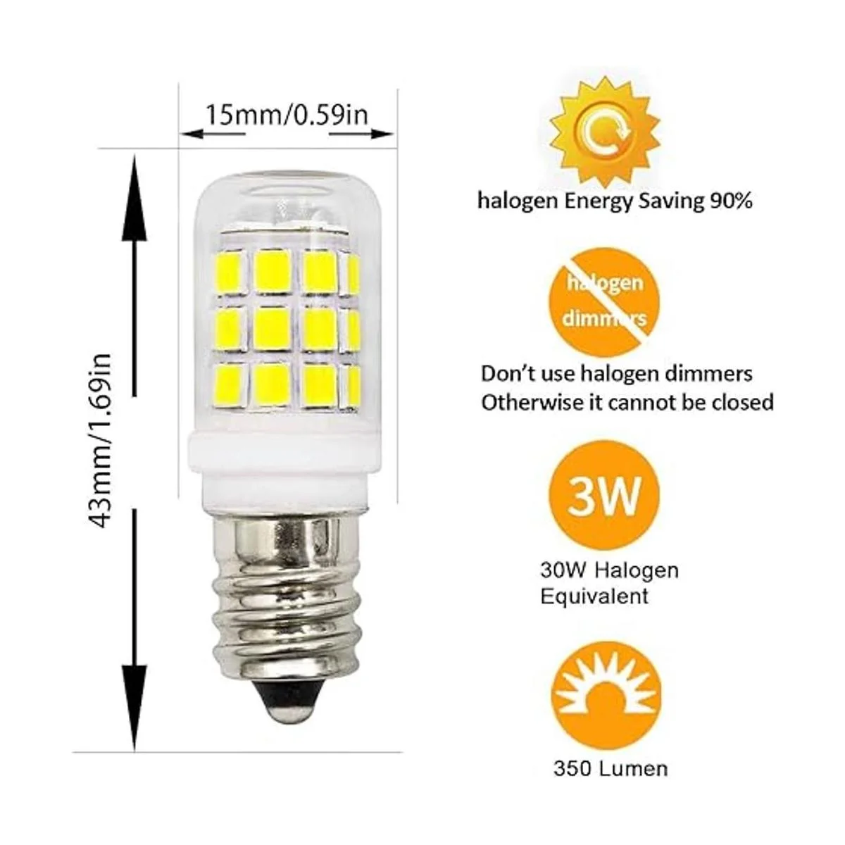 TRIJZHOU Paquete de 5 bombillas LED E12 de 3 W_3