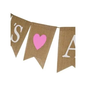 MEEDEE Pancarta de arpillera de bienvenida para niñas y_3