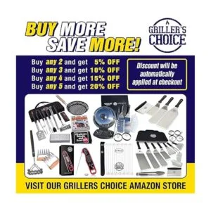 Grillers Choice Cepillo de parrilla comercial 2 bobinas_5