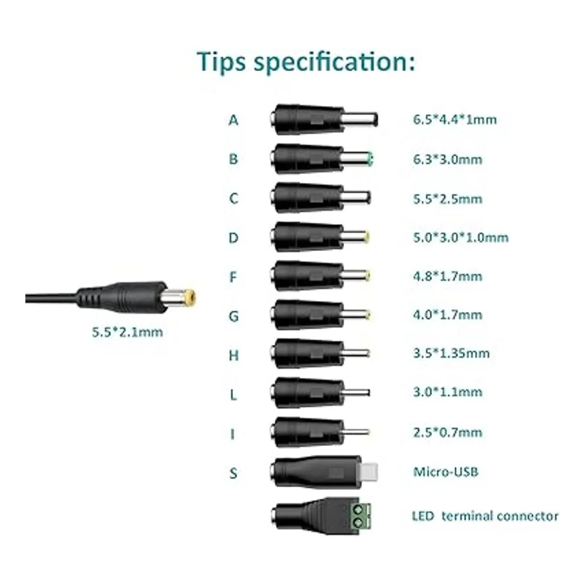 Basicvolt Adaptador universal de CACC fuente de_3