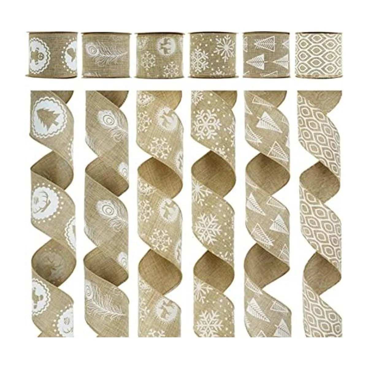 MEEDEE Cintas de Navidad de 2.5 pulgadas 6 rollos 36_1