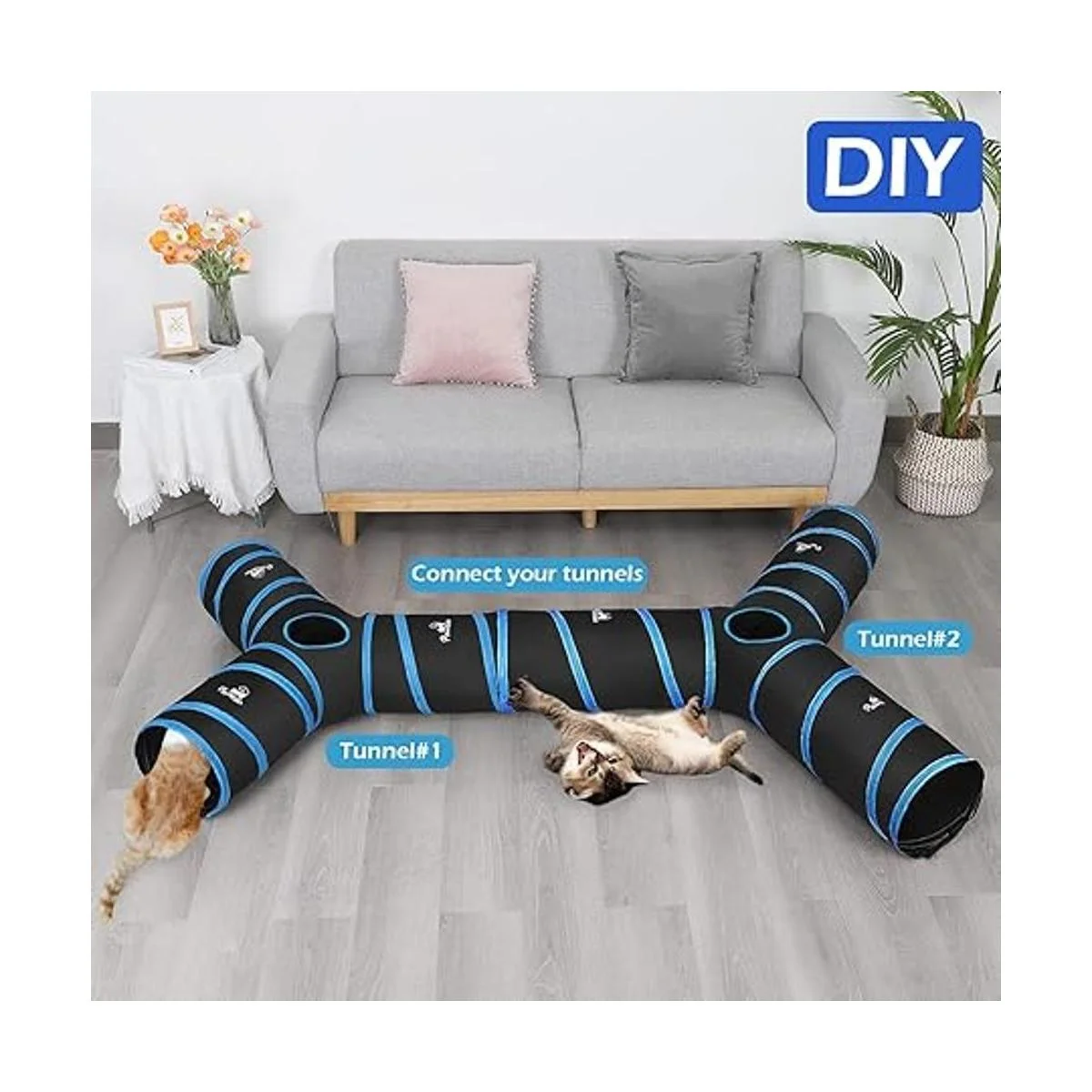 Pawaboo Cat Toys Cat Tunnel Tube 345 Tunnels 25x40cm_3