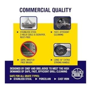Grillers Choice Cepillo de parrilla comercial 2 bobinas_3