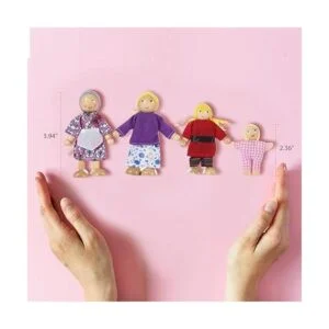 Casa de muñecas de madera familia de 8 pequeñas figuras_2