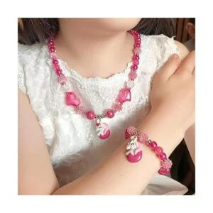 EleMirsa Juego de 4 collares de unicornio para niña y_4