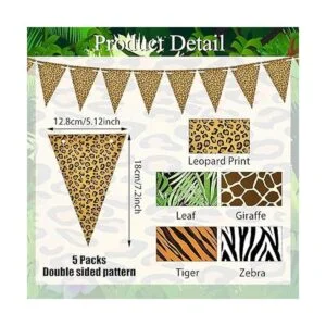 Banderas con diseño de zoológico 5 unidades_2