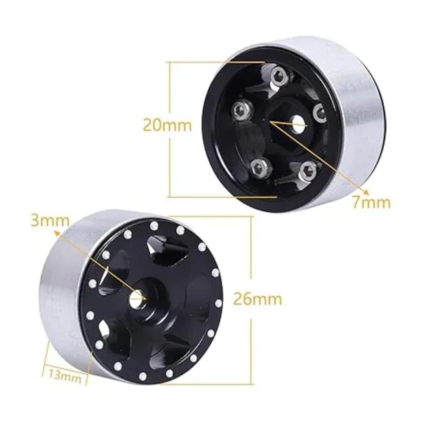 Ruedas Beadlock de aluminio CNC de 1 pulgada para piezas_4
