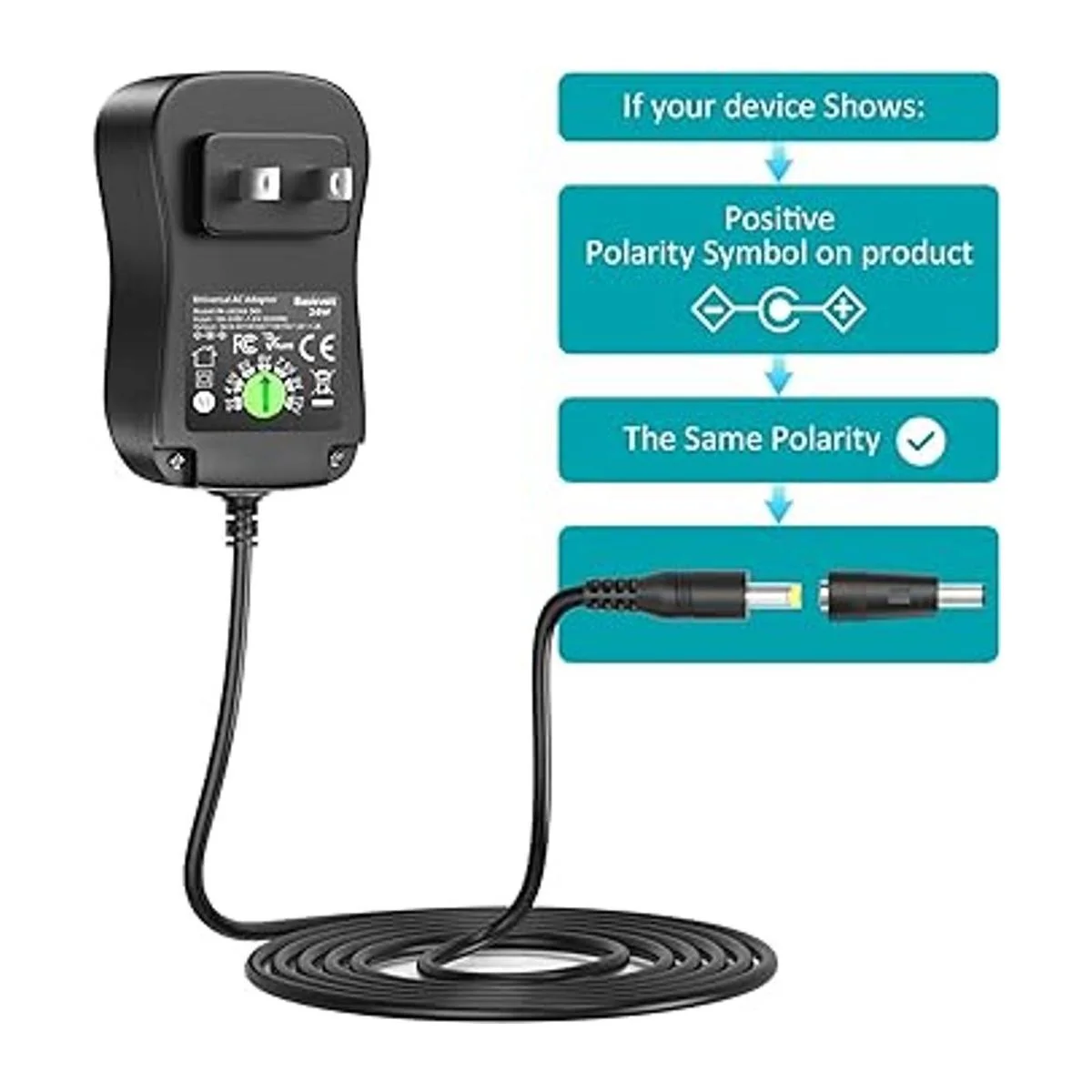 Basicvolt Adaptador universal de CACC fuente de_5