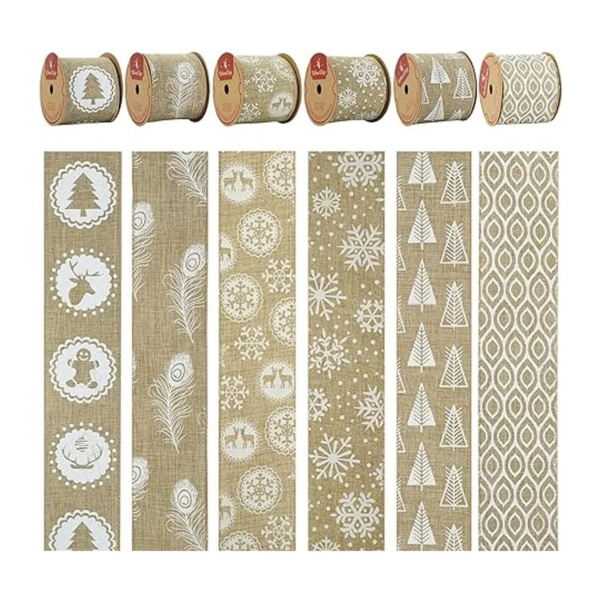 MEEDEE Cintas de Navidad de 2.5 pulgadas 6 rollos 36_4