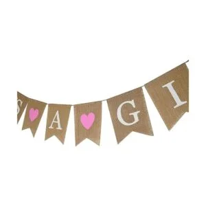 MEEDEE Pancarta de arpillera de bienvenida para niñas y_4