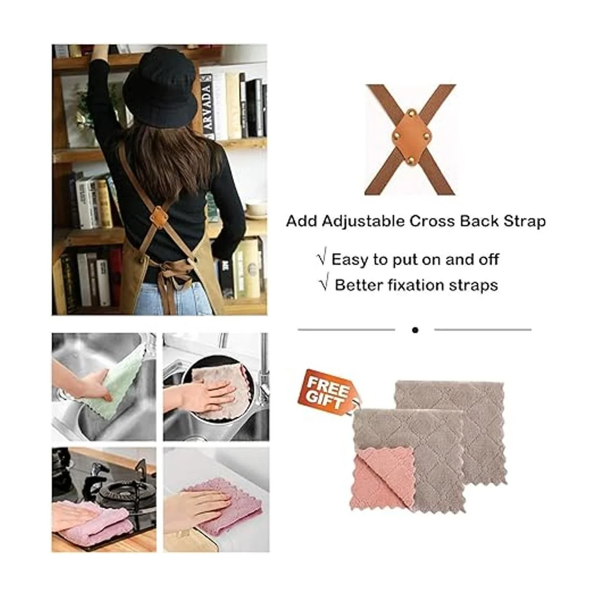 Delantal de chef delantal de lona de algodón con_6