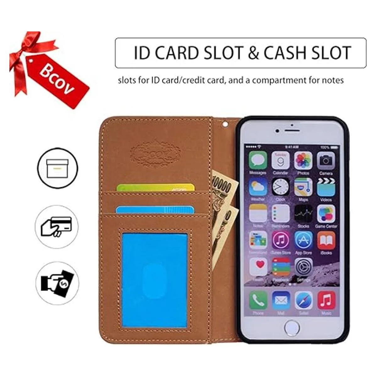 Bcov Funda para iPhone 13 Mini diseño de colibrí en_5