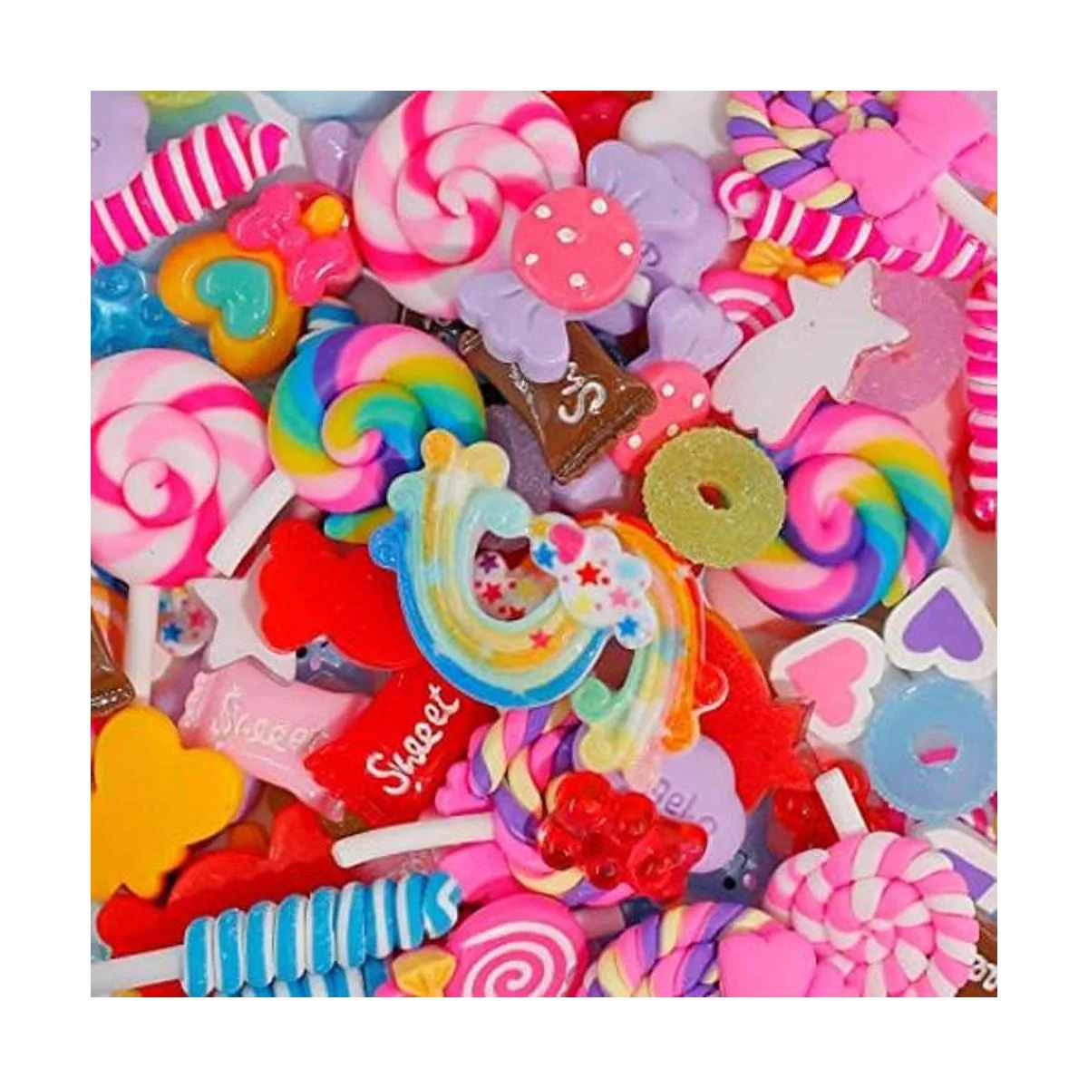 de caramelo paletas de resina con parte trasera plana_1