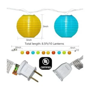 Guirnalda de luces de nailon de 8.5 pies con 10 linternas_2