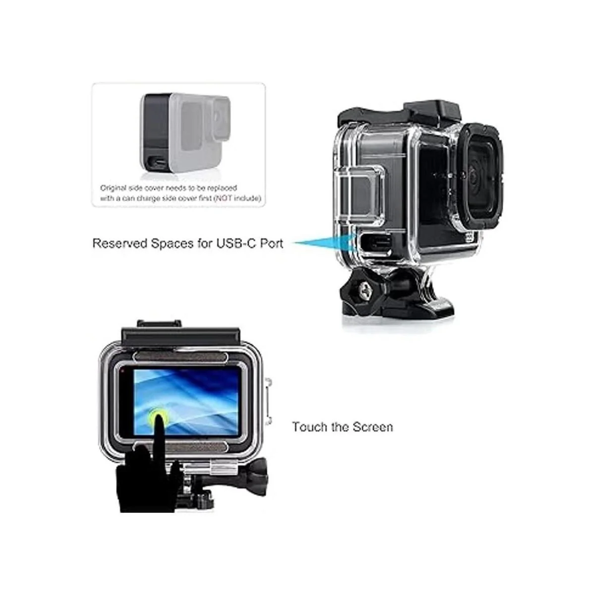 YALLSAME Funda abierta lateral para GoPro Hero 11 10 9_4