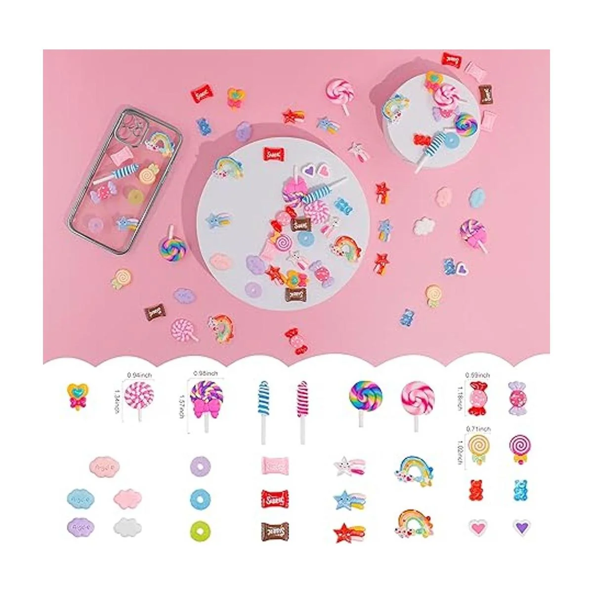 de caramelo paletas de resina con parte trasera plana_2